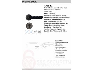 Tenon Smart Gate Lock / Fingerprint, Password, Bluetooth, key, WIFI (Optional)